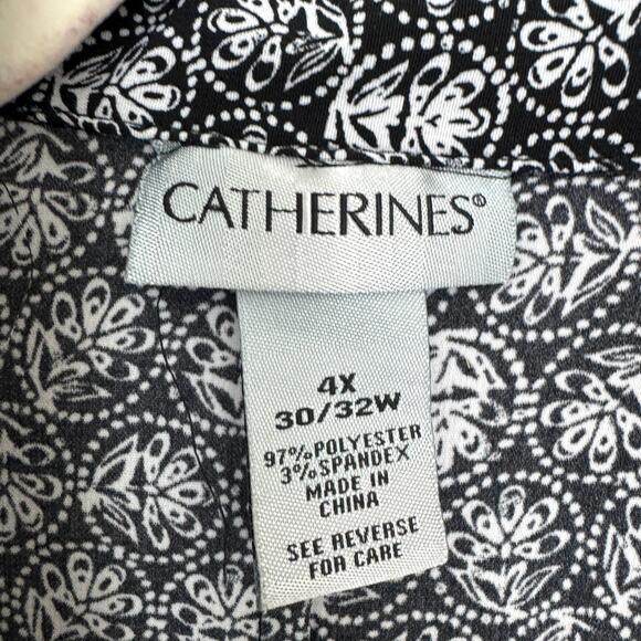 Catherines Women Button Front Blouse Top Size 4X Floral Flowy Lightweight Office - Picture 2 of 7